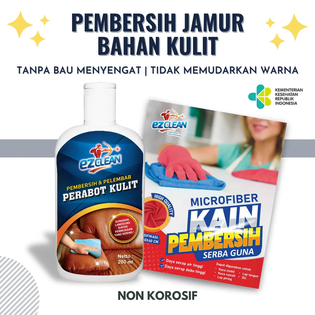 PAKET LEATHER CARE dan Kain Lap Microfiber Pembersih Jamur Bahan Kulit Pembersih Tas, Sofa Jok Mobil