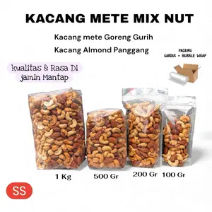 MIX NUT ALMOND PANGGANG  DAN KACANG METE GORENG kacang  almond Food Snacks Mede