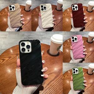 3D Water Ripple Pleats Texture Phone Case Compatible for iPhone 16 15 14 13 12 Pro Max xs xr 7p Shockproof Dirt Resistant Soft TPU Back Cover Protection Wireless Protectors Casing