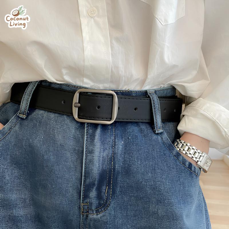 Dây Nịt Unisex Khóa Kim Loại Phong Cách Retro, Bền Đẹp Dùng Hằng Ngày