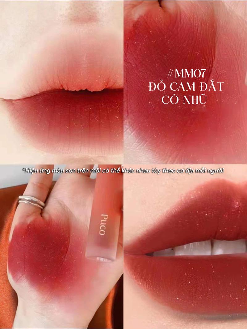 Product Introduction of PUCO Box 10 Son Kem Bơ Custard Lip Mud Túi Mù xốp, mịn, mướt không khô môi, lên màu chuẩn giúp làm đầy rãnh môi 2.5g 25