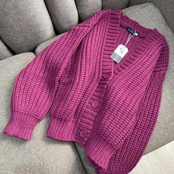Knitwear Perempuan Modis Lengan Panjang Rajut Cardigan 201-300 Baju 0
