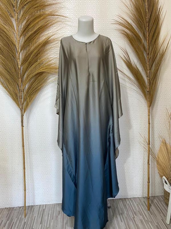 Kaftan Gradasi Gamis Lebaran Idul Fitri Terbaru 2024 Wanita Muslimah Elegan Kekinian Busui Armany Silk 1