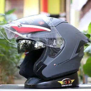 Hrv proton 2visor helm halface solid ganteng SNI Motorcycle
