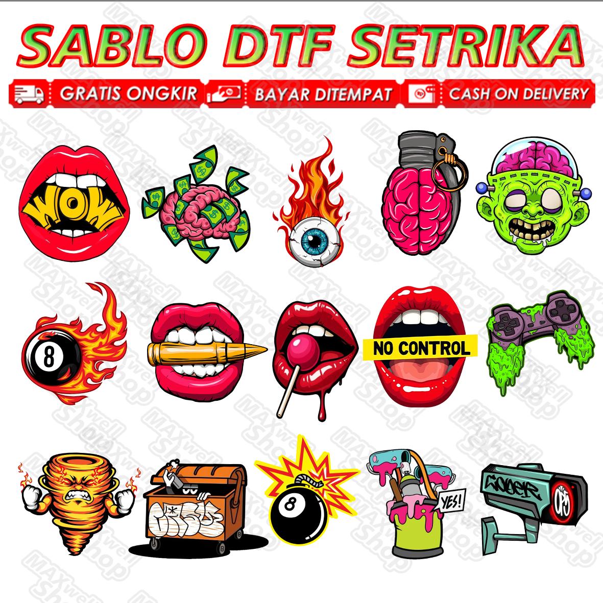 STIKER SABLON SETRIKA DTF LOGO 8-10 CM SABLON KAOS  LOGO