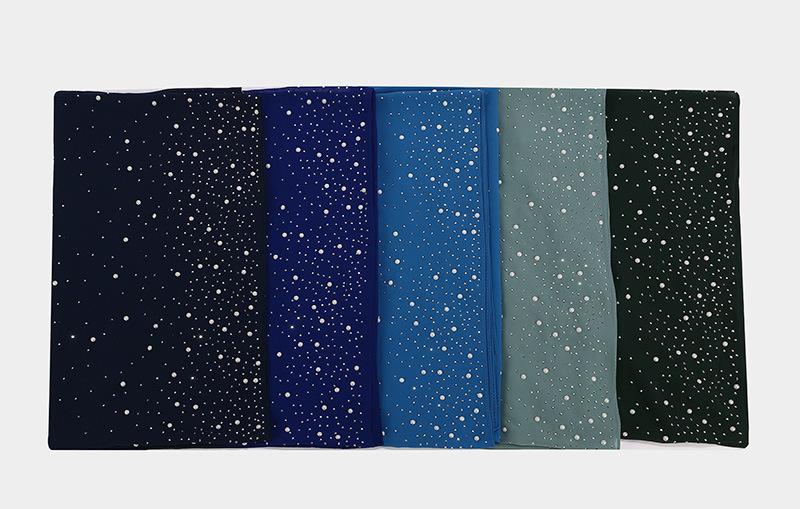 Malaysia Indonesia Pearl Chiffon material Baotou scarf rhinestone porcelain decorative fashion headscarf_voghion.com