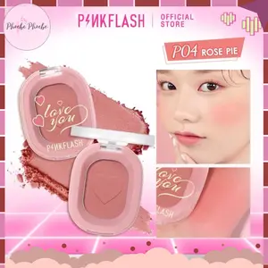 Pinkflash OhMyHoney Blush Soft Powder PO4 Rose Pie Tahan Lama Waterproof Hasil Matte Bagus untuk Tampilan Fresh dan Cantik Sepanjang Hari