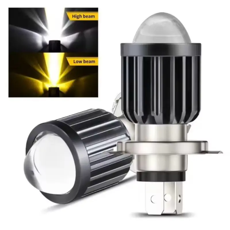 Bohlam/Lampu Depan H4 AC DC Led Putih - Kuning Untuk Vixion New Scoopy  byson  CB 150R old dll