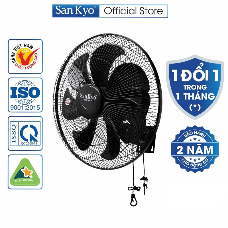 Quạt Treo Tường Công Nghiệp B4 2 Dây Sankyo 45W - Động Cơ Motor Dây Đồng - Cỡ Lớn 16 Inch