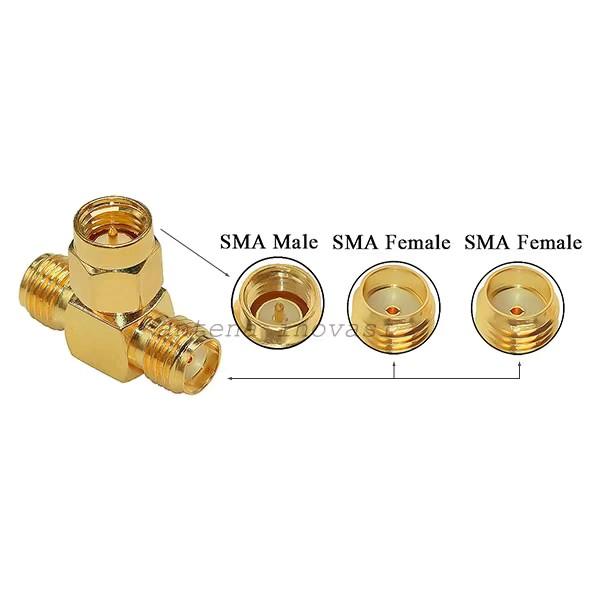 Adaptor T SMA Male to Dual Female Untuk Orbit 1