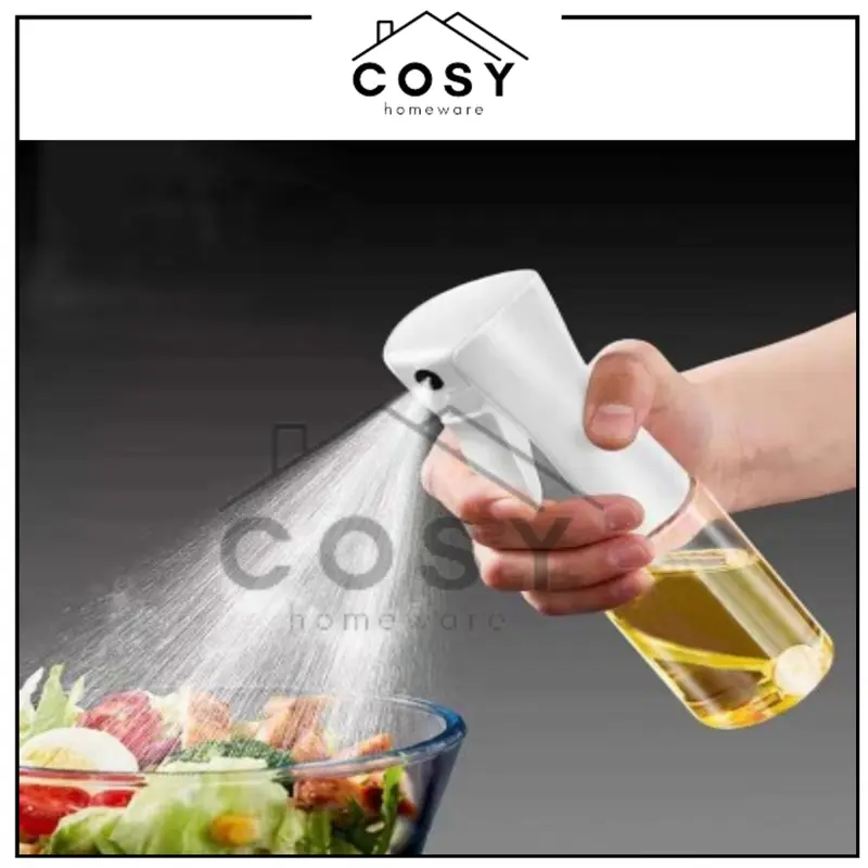 COSY Botol Kaca Spray Minyak Goreng 220ml Botol Semprot Tekanan Tinggi / Bottle Kecap Asin Dapur Semprot Olive Oil Spray Transparan Serbaguna Food Hitam 1