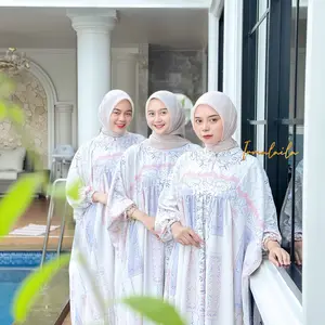 Atirah Abaya Kaftan Dress Bahan Barbara Motif Cantik Nyaman Elegan By Ziella