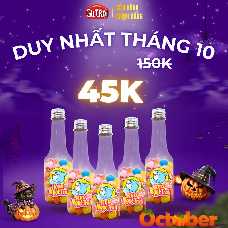 Combo 5 Kẹo Dẻo Ngọc Trai Hình Chai Ước Nguyện Gu Trội 70gr – Kẹo Ăn Vặt Dễ Thương Sáng Tạo - Hàng Chính Hãng