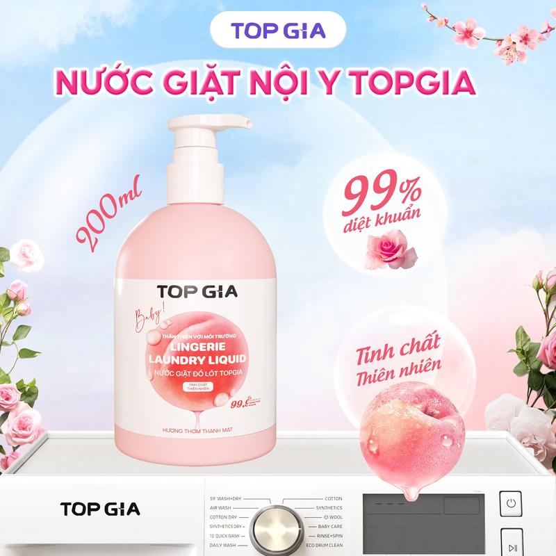 Nước Giặt Nội Y Topgia 200ml – Dịu Nhẹ, Không Kích Ứng, Thơm Mềm Tự Nhiên, Kháng khuẩn 99.9% bta