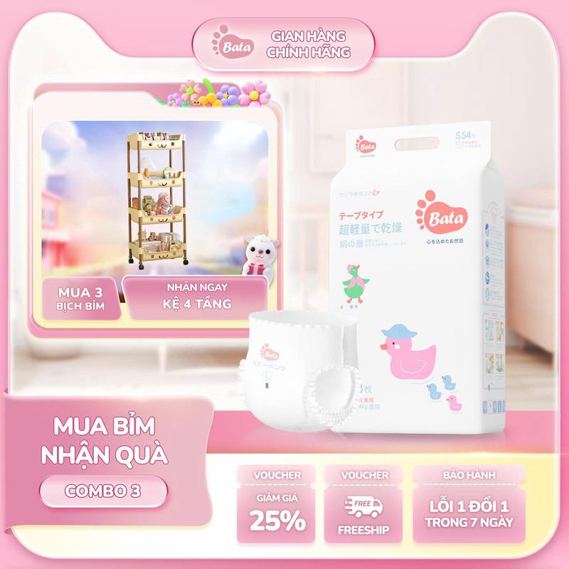 Bỉm Quần/Dán BATA An Toàn Cho Da Bé, Mỏng Nhẹ Và Mềm Mại, Chống Tràn Tối Đa (NB-XXL)
