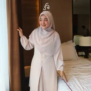 Famehara.id Rania Oneset Tunik Baju Kurung Malay Kondangan Cantik Elegan
