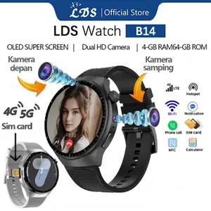【New】LDS Smartwatch B14 4G & 5G | Two Camera| Video Call | Sim card | GPS | Face ID | RAM 4 / 64GB | SIM CARD | Wifi | Jam Tangan Wanita smartwatch pria jam tangan Couple jam tangan pakai sim card