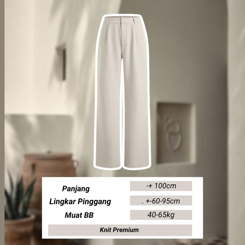 Setelan Pakaian Wanita Kekinian Satu Set Outfit Hangout - Top Knit + Jennie Knit Pants + Belt(RF0031) Atasan Bawahan Celana Panjang Kantong Kulot Baju Blazer Linen 4