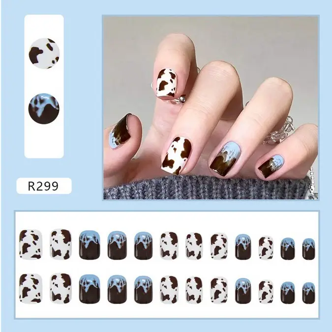NLT - 24pcs Kuku Palsu Free Lem Jelly 24pcs/Fake Nail Art Fashion Decoration/Fashion Acylic Nail 3
