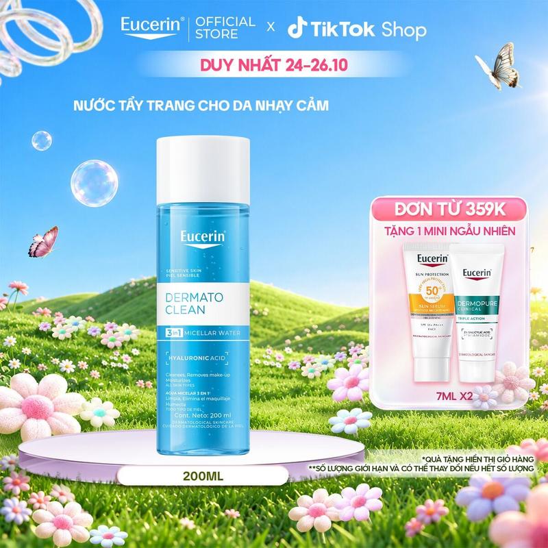 Nước tẩy trang dịu nhẹ cho da nhạy cảm Eucerin DermatoCLEAN Micellar 200ml - Mỹ Phẩm