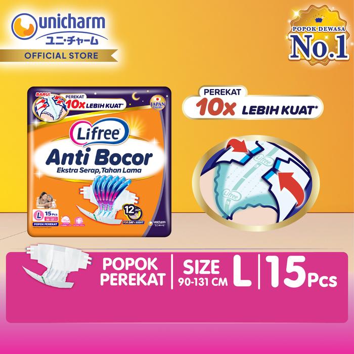 Gambar Popok Dewasa Lifree Perekat - L 15 dari Unicharm Official Store Kab. Tangerang Tokopedia