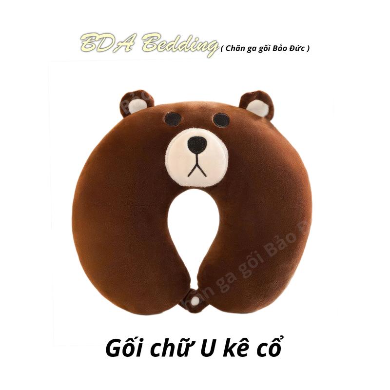 Gối chữ U ruột bông kê cổ chống đau mỏi vai gáy dùng cho văn phòng du lịch quà tặng được chọn mẫu gối  travel gối  kê  cổ  chữ  u