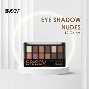 Eyeshadow BRASOV 12 Color Nudes 02 | Warna Natural, Pigmented & Mudah Dibaur
