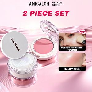 Harga percubaan! AMICALCH [Buy 1 get 1 free]: Beli bedak tabur dan dapatkan pemerah pipi percuma. Tahan lama, berpigmen tinggi. Sebati secara semula jadi pada kulit, sesuai untuk pemula dan solekan harian.Makeup Blusher,