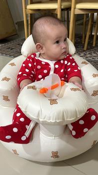 Product Review of New Breathable Inflatable Baby Chair with Bowl Tray Baby Sofa Learning Sit Sofa Training Booster Bath Seat Portable baby  chair nitrosamine percuma haiwan from R** S**l ** S**M 0