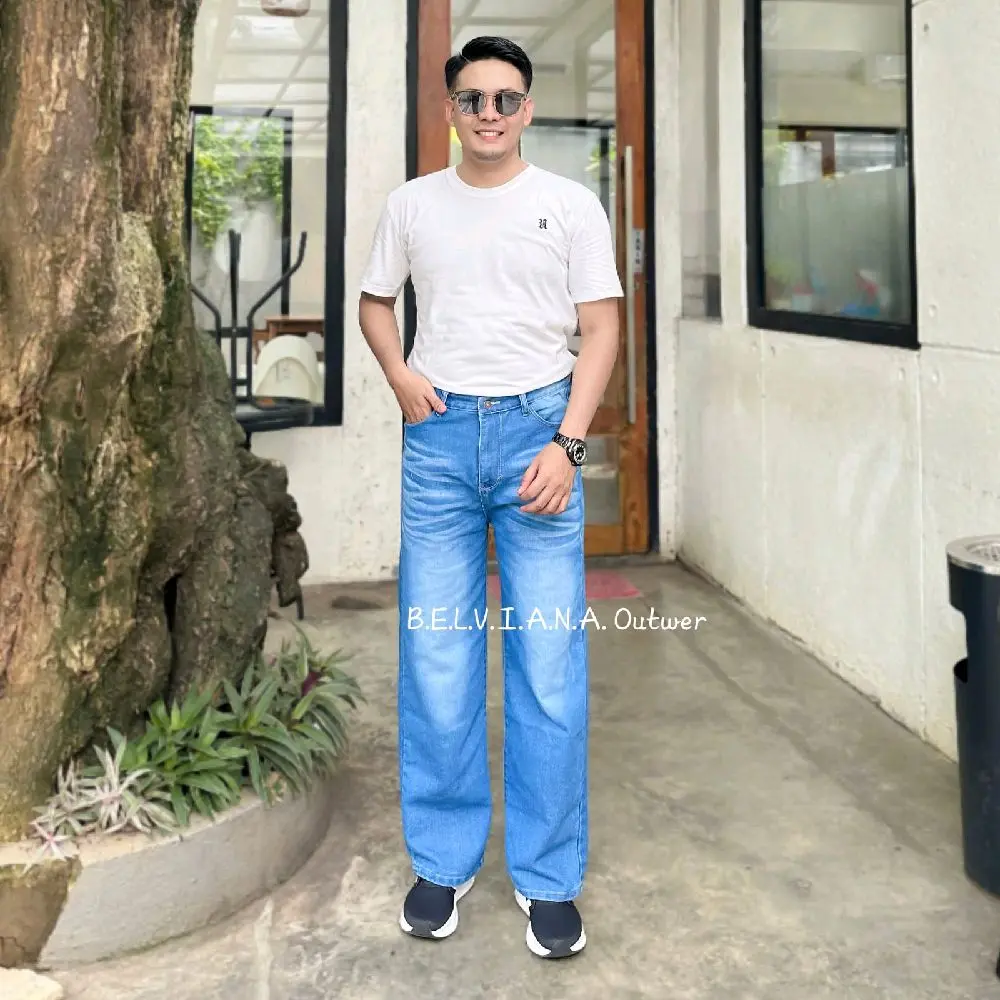 (UNISEX)-Highwaist Oversize Baggy Loose Weekend Jeans KOREAN BAGGY STRAIGHT JEANS Panjang Cewek Casual