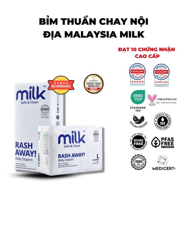2 Miếng Trải Nghiệm Bỉm Thuần Chay MILK Nội Địa Malaysia Cao Cấp Thấm Hút Siêu…