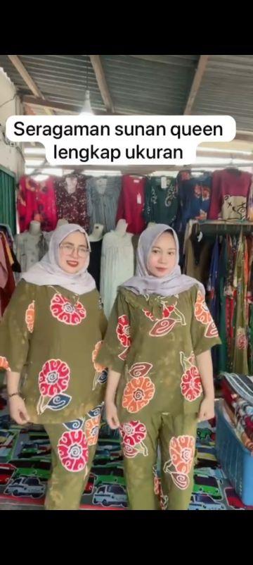 sunan queen khusus hijau salem motif baru ukuran lengkap