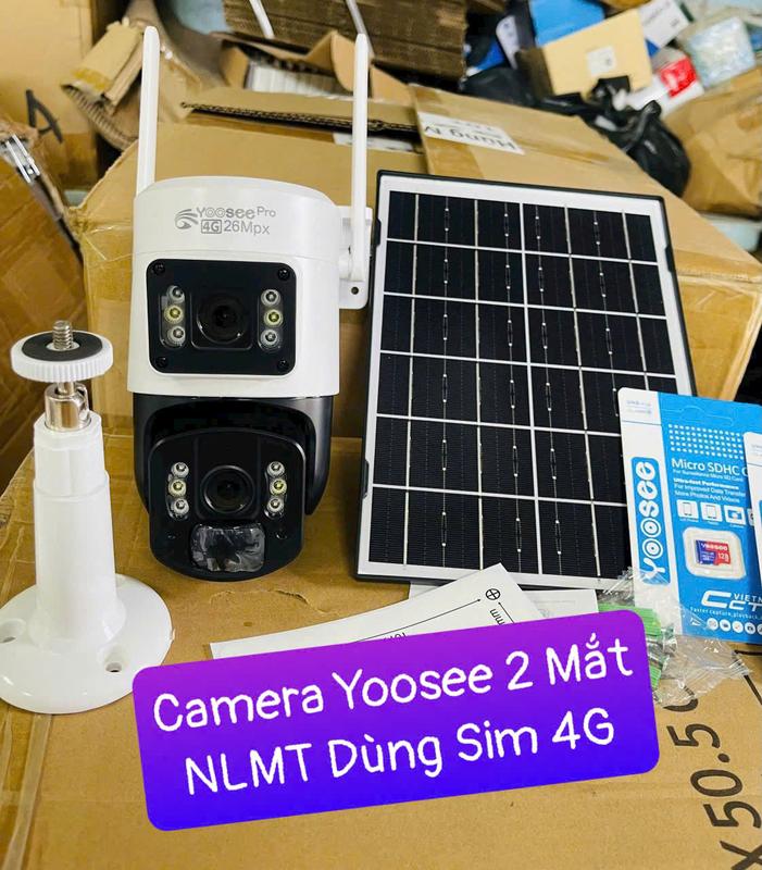   Tặng Sim 4G  Camera Yoosee 2 Mắt Hoặc 1 Mắt Chạy Tấm Pin Năng Lượng Mặt Trời Sử Dụng Sim 4G Chống nước báo động chống trộm 