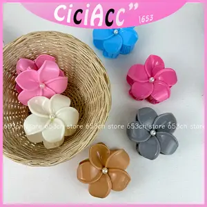 Cici- 7.5CM - JEPITAN RAMBUT MODEL BUNGA SAKURA GLOSSY FASHION KOREAN PREMIUM Jedai Baby Clips