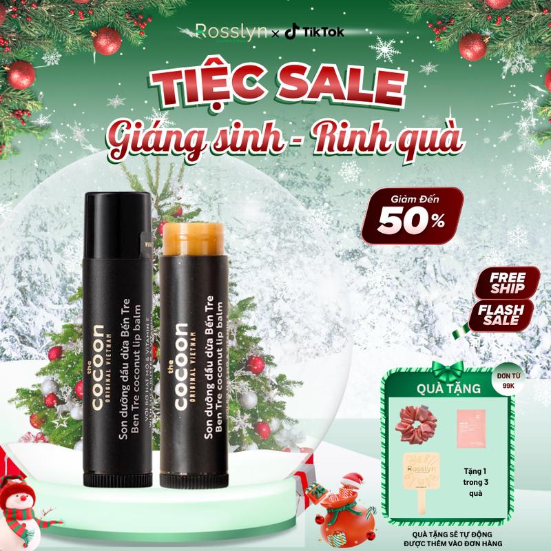 Son dưỡng dầu dừa Bến Tre Cocoon dưỡng ẩm môi 5g Rosslyn