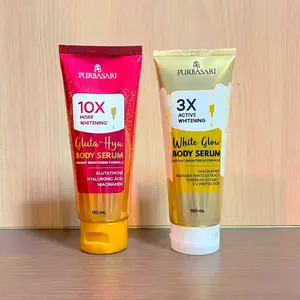 [2 PRODUK Pth+Mrh] Purbasari Body Serum Gluta-Hya+White Body Serum Glowing 180 ml/Kulit/Melembakan/Tubuh/Mencerahkan/Perawatan/Memutihkan/Niacinamide/Hyaluronic Acid/Pencerah/Glutathione/Niacinamide/Mengencangkan/