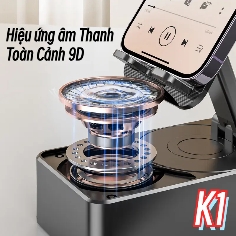 Loa Bluetooth K1, Đa Năng, Có Giá Chân Đế Và Bluetooth, Sạc Dự Phòng 3