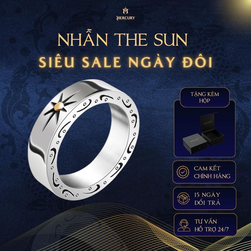 Nhẫn nam Mercury The Sun - Trang sức, phụ kiện đeo tay thời trang - Thiết kế họa tiết Ánh Dương, basic