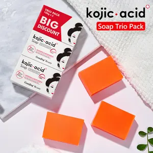 【Bpom】3 in 1 box baru Guanjing Kojic Acid Soap 100% ORIGINAL Skin Lightening  Soap 120g  Glycolic Pemutih SABUN UNTUK WAJAH BADAN Whitening Moisturizing  Membersihkan Tubuh Lactic dosting Hyaluronic Niacinamide Memutihkan Memudarkan Glutathione