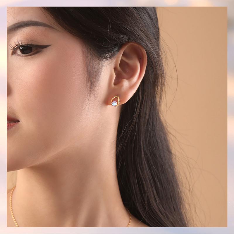 Product Introduction of Bộ Bông Tai Và Vòng Cổ, Thiết Kế Đá Sáng Bóng Bằng Bạc Sterling 925, Phong Cách Dễ Thương Và Thanh Lịch, Tinh Tế, Quà Tặng Miễn Phí, 1 Chiếc Nhẫn Trái Tim Hợp Kim, [223] 10