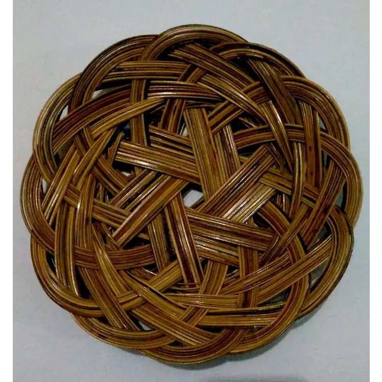 Piring Lidi Anyaman pernis grade A (20 Pcs ) piring lidi pernis | piring anyaman | piring anyaman rotan Piring Lidi Kodi Piring Saji Pirng Restoran 1