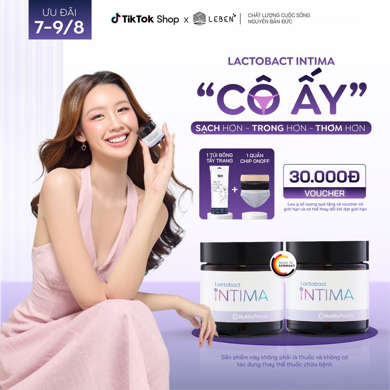 Men vi sinh phụ khoa Lactobact Intima từ Đức (không cần bảo quản tủ lạnh) bổ sung lợi khuẩn, Cranberry, D-Mannose hộp 30 viên - COMBO 2 HỘP