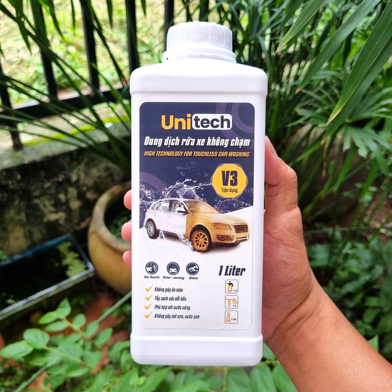 Nước rửa xe không chạm UNITECH V3 1 lít | Dung dịch rửa xe ô tô xe máy không chạm bảo vệ màu sơn xe
