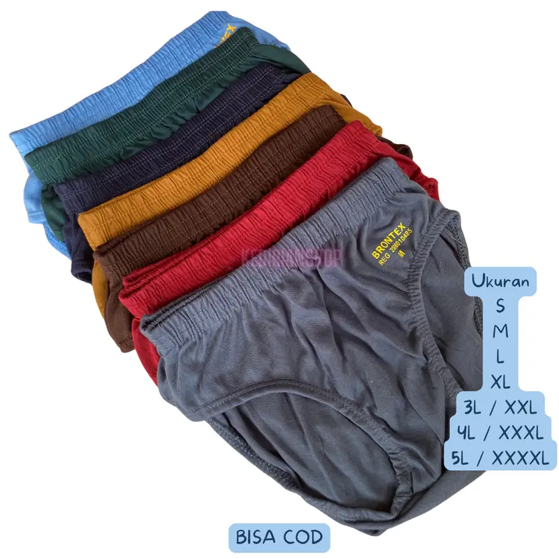 Celana Dalam Pria Dewasa Momotex, Brontex, Jaguar Lusinan Murah Katun Size S M L XL 3L 4L 5L Anak Cowok Karet Nyaman Cd Harga Grosir 3