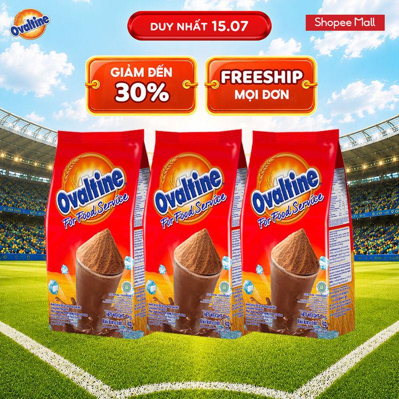 Combo 3 Túi Thức Uống Lúa Mạch Dạng Bột Vị Sô Cô La Ovaltine 1kg
