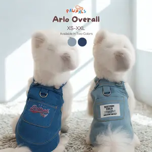 Arlo - Baju Anjing Kucing Anabul Overalls Jumpsuit Jeans Lucu Denim Keren Jantan