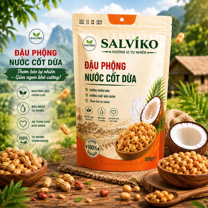 500G Đậu Phộng Da Cá Nước Cốt Dừa