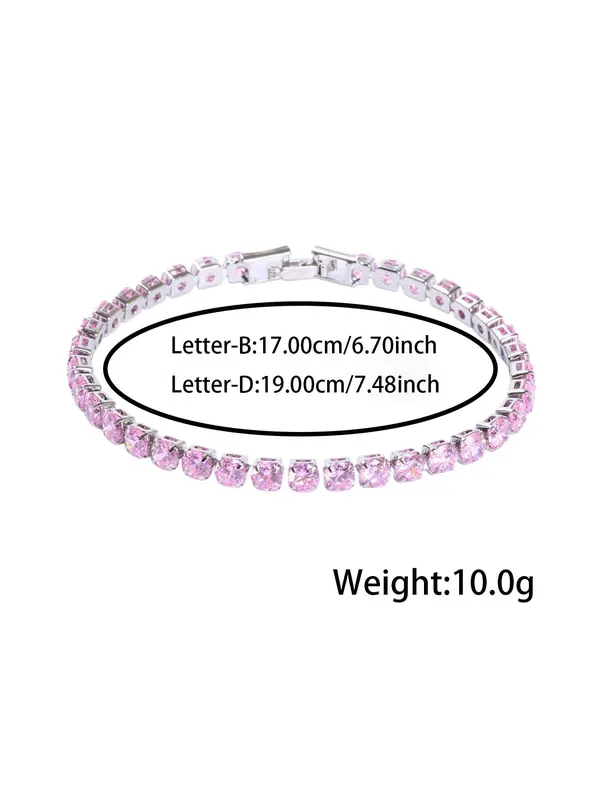 Luxury Rhinestone Decor Matching Bracelet for Women, 2024 New Trendy Fashion Accessories for Wedding Engagement Bridesmaid Costume Dress Prom Daily Wear 7