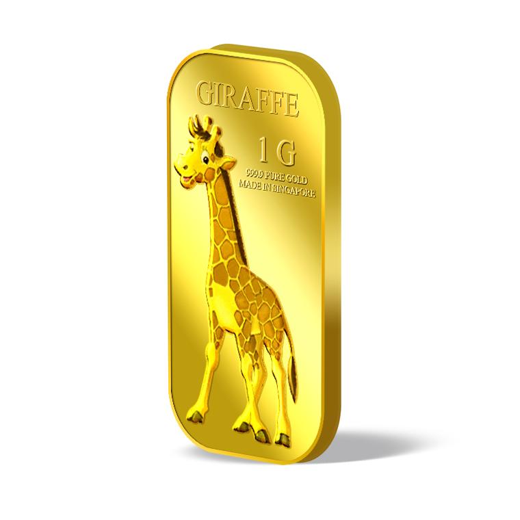 999.9 Pure Gold | 1g Giraffe (Male) Gold Bar 1