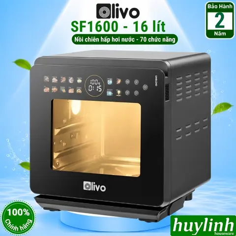 Nồi chiên không dầu - hấp hơi nước Olivo SF1600 - 16 lít - 70 Chức Năng - Màn hình OLED màu hiện đại - Hàng chính hãng